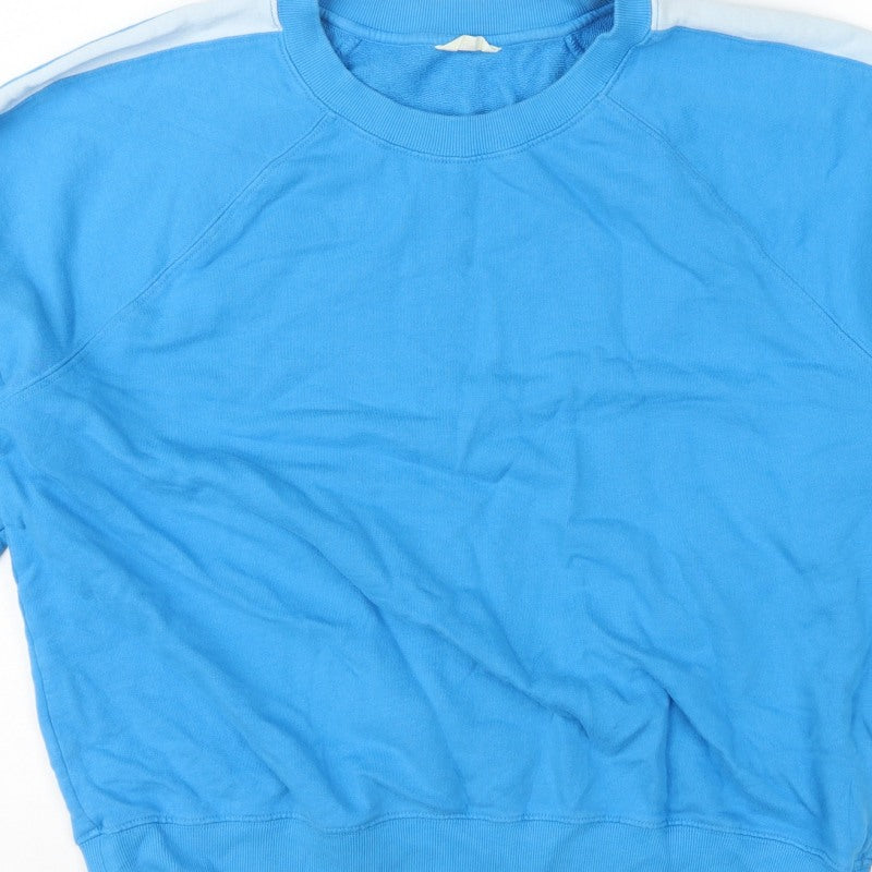 Hush Women’s Blue L Colourblock Raglan Cotton Pullover Sweatshirt