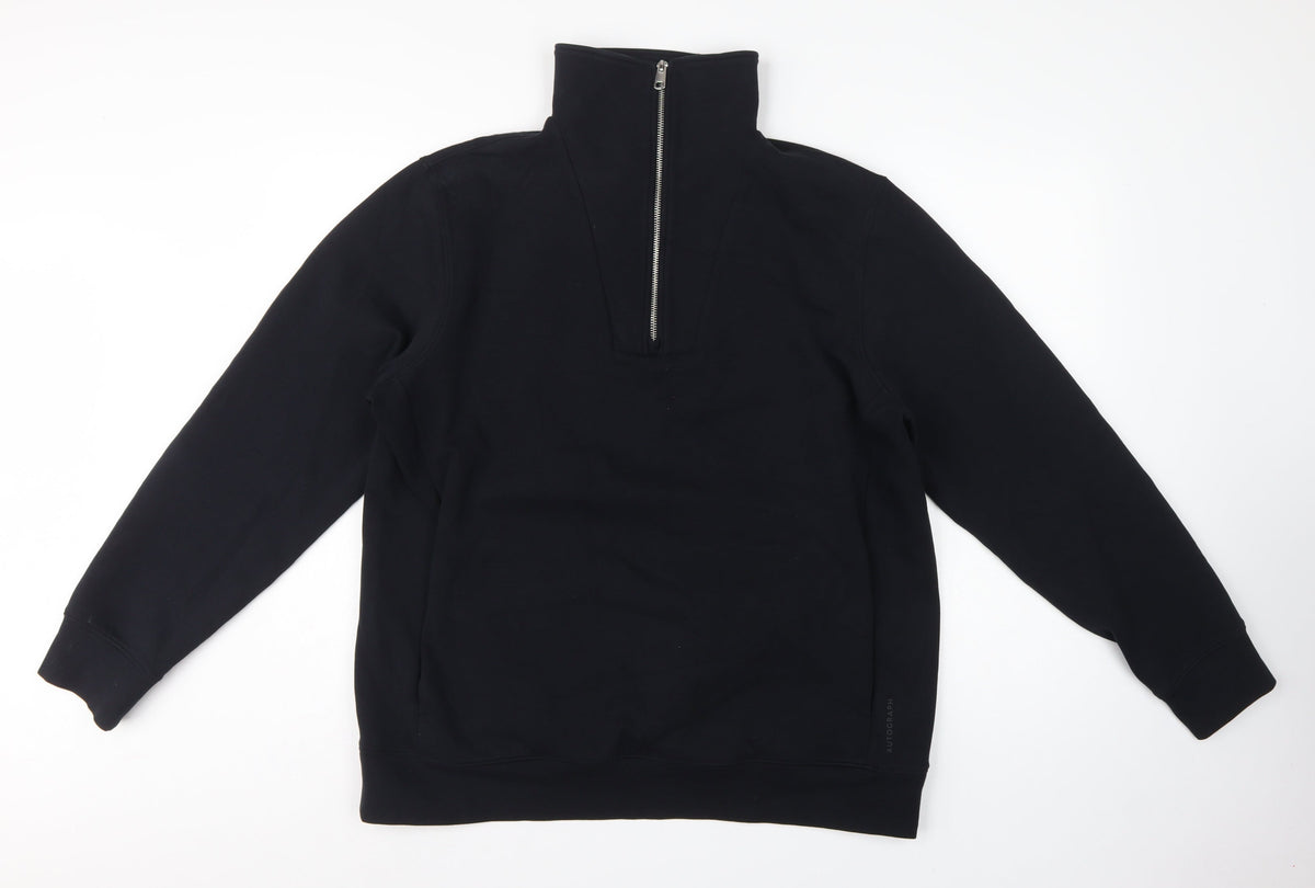 Autograph Men’s Black XL Quarter Zip High Neck Sweatshirt