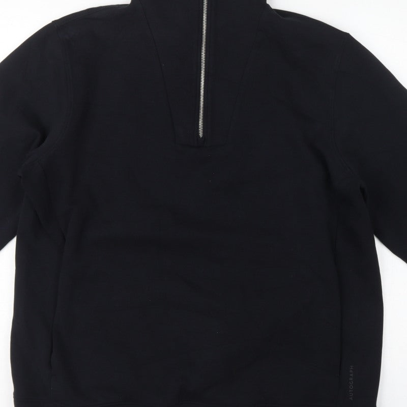 Autograph Men’s Black XL Quarter Zip High Neck Sweatshirt