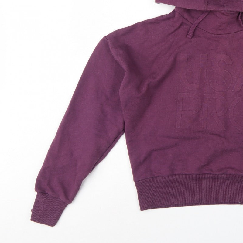 USA Pro Women's Purple UK 12 Pullover Hoodie Logo Drawstring