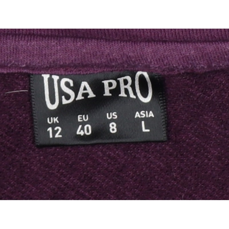 USA Pro Women's Purple UK 12 Pullover Hoodie Logo Drawstring