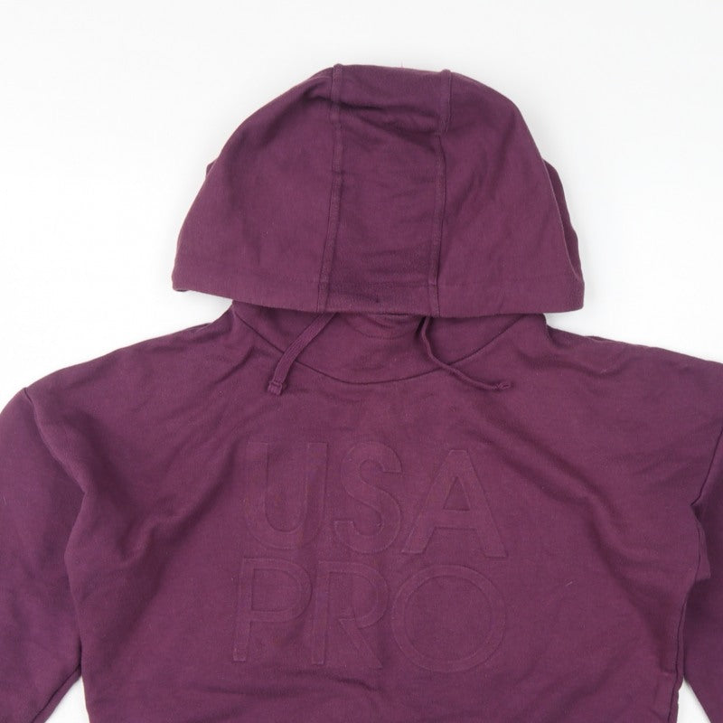 USA Pro Women's Purple UK 12 Pullover Hoodie Logo Drawstring