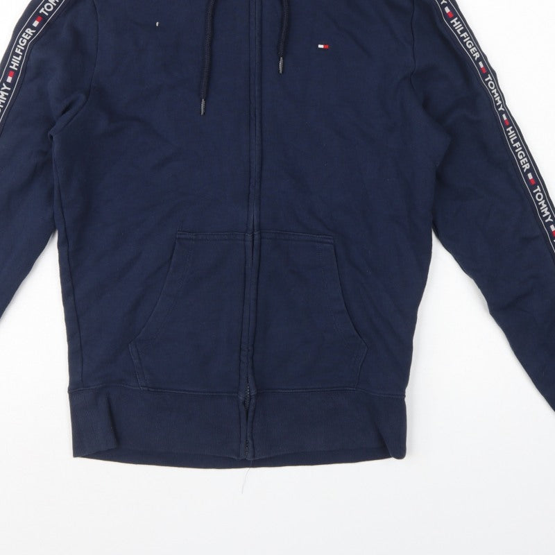 Tommy Hilfiger Men’s Blue M Full Zip Logo Tape Hoodie