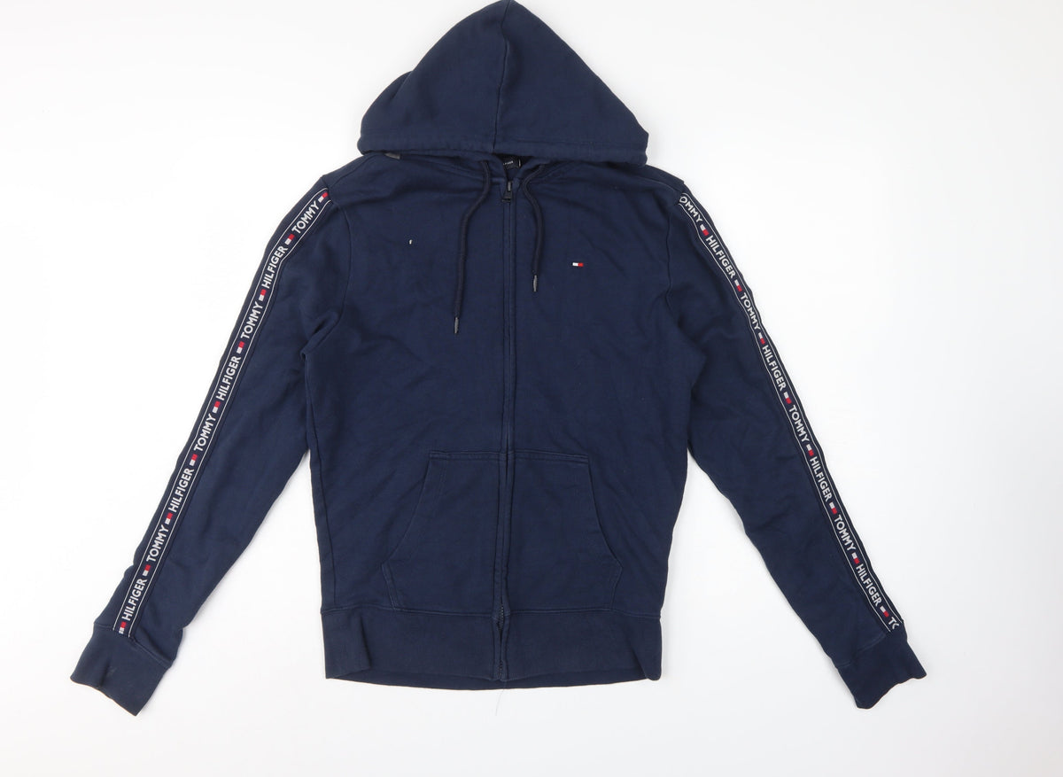Tommy Hilfiger Men’s Blue M Full Zip Logo Tape Hoodie