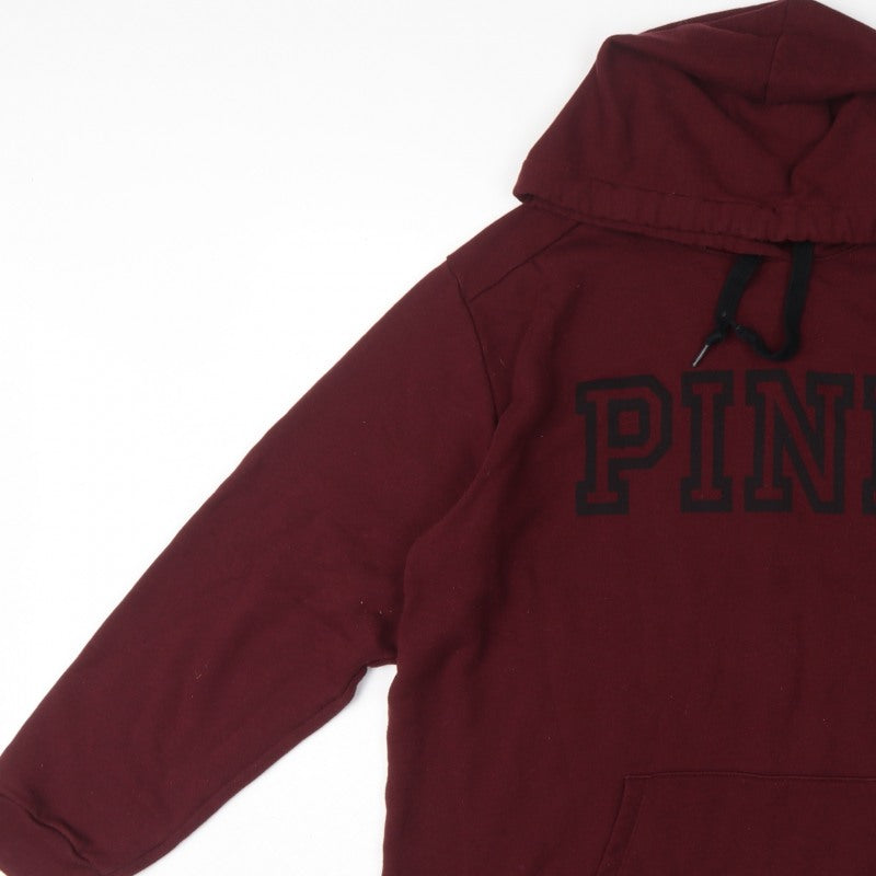 Victoria's Secret PINK Women's Burgundy XL Logo Pullover Hoodie