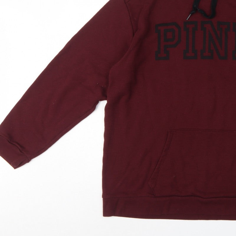Victoria's Secret PINK Women's Burgundy XL Logo Pullover Hoodie