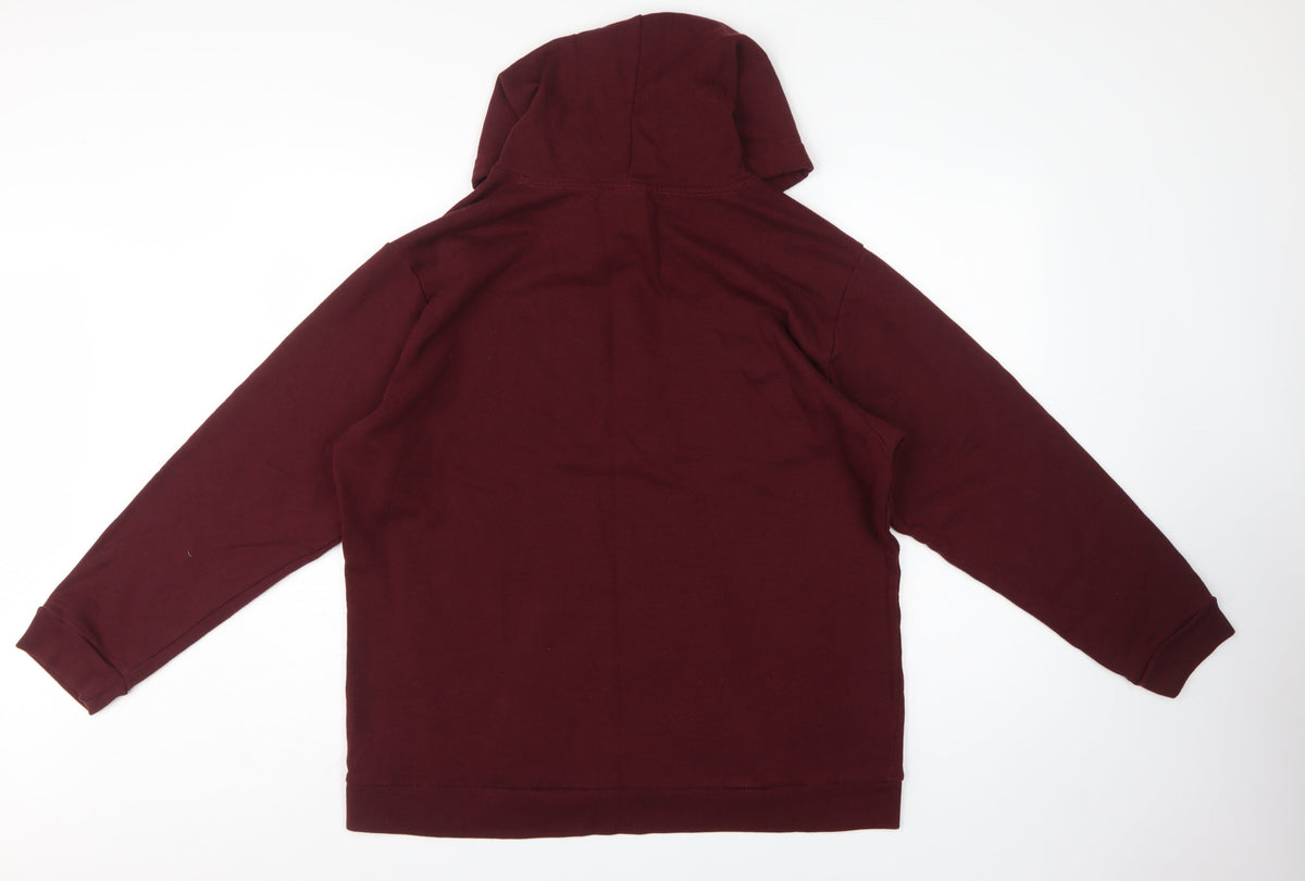 Victoria's Secret PINK Women's Burgundy XL Logo Pullover Hoodie