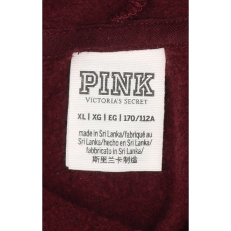 Victoria's Secret PINK Women's Burgundy XL Logo Pullover Hoodie