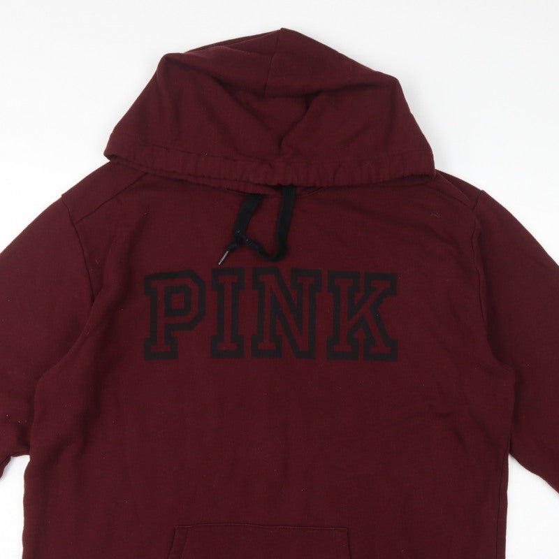 Victoria's Secret PINK Women's Burgundy XL Logo Pullover Hoodie