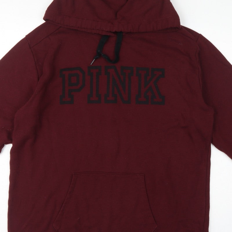 Victoria's Secret PINK Women's Burgundy XL Logo Pullover Hoodie