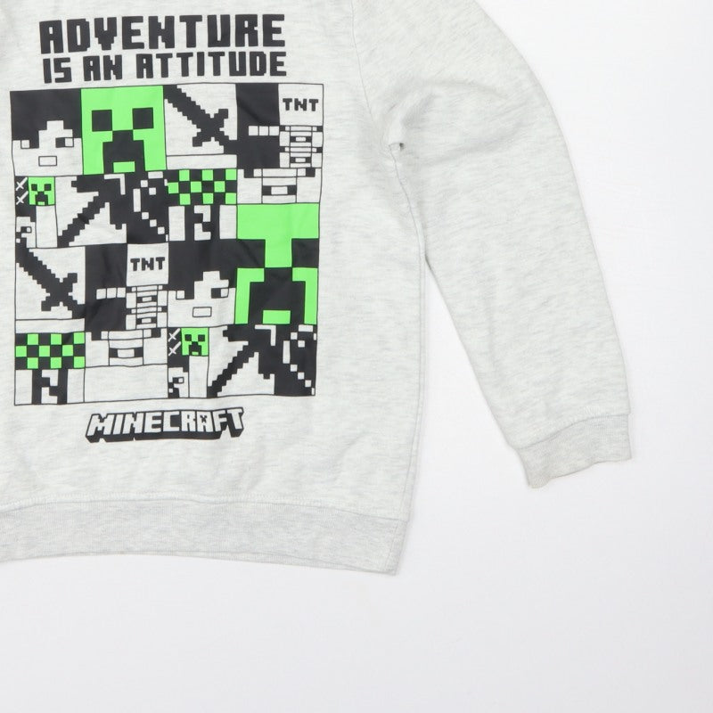 Minecraft Boys Grey 9-10 Years Pullover Graphic Print Sweatshirt