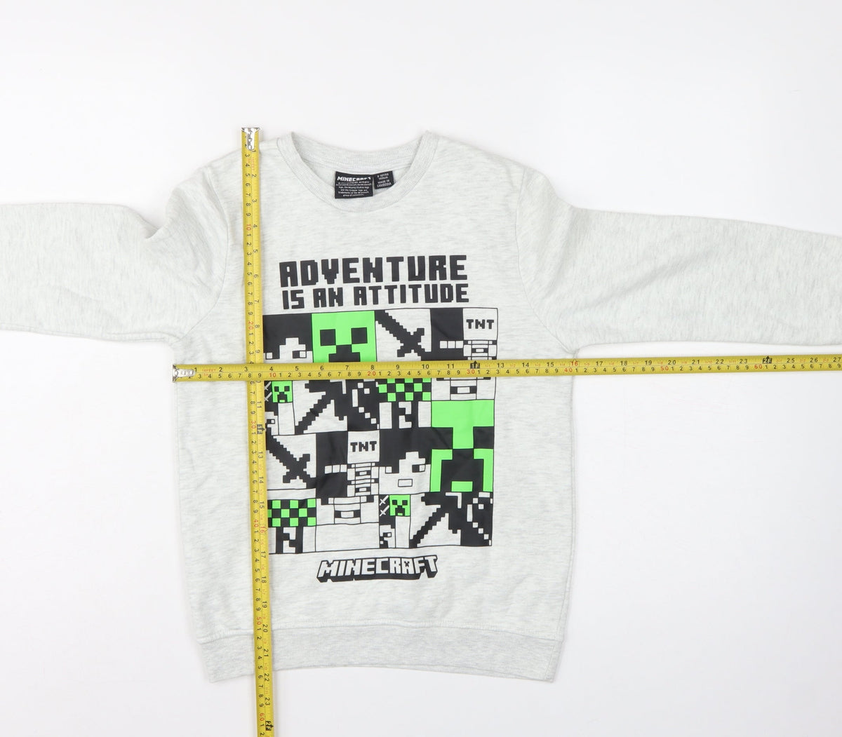 Minecraft Boys Grey 9-10 Years Pullover Graphic Print Sweatshirt