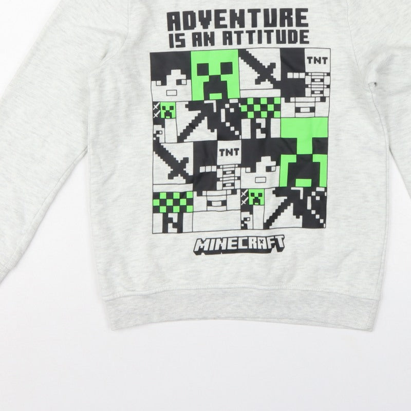 Minecraft Boys Grey 9-10 Years Pullover Graphic Print Sweatshirt
