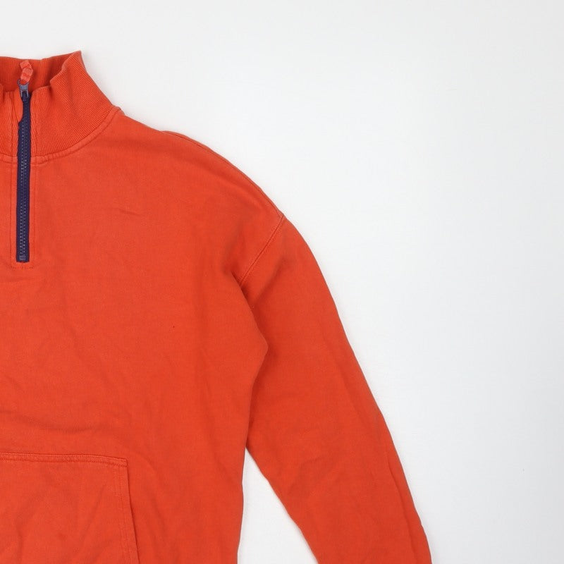 Boden Boys Orange 13-14 Years 1/4 Zip High Neck Sweatshirt