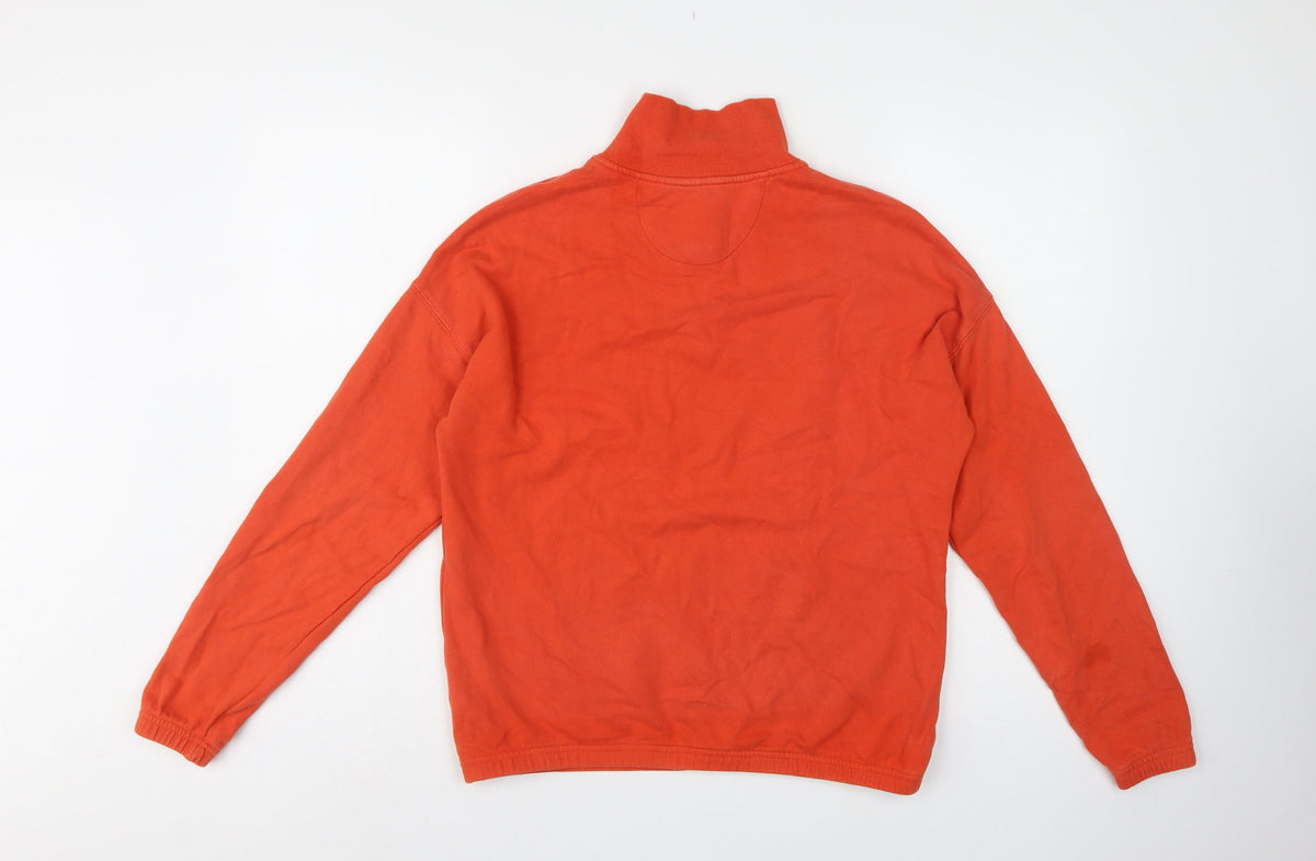 Boden Boys Orange 13-14 Years 1/4 Zip High Neck Sweatshirt