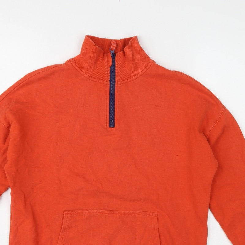 Boden Boys Orange 13-14 Years 1/4 Zip High Neck Sweatshirt
