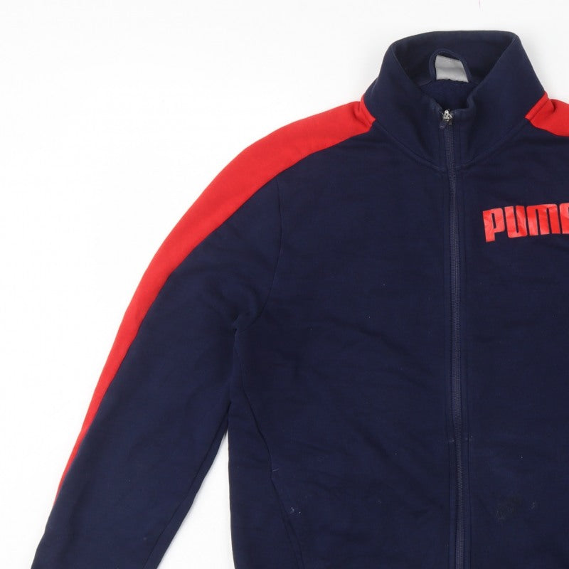 Puma Men’s Blue Red S Full Zip Sports Sweatshirt Track Jacket
