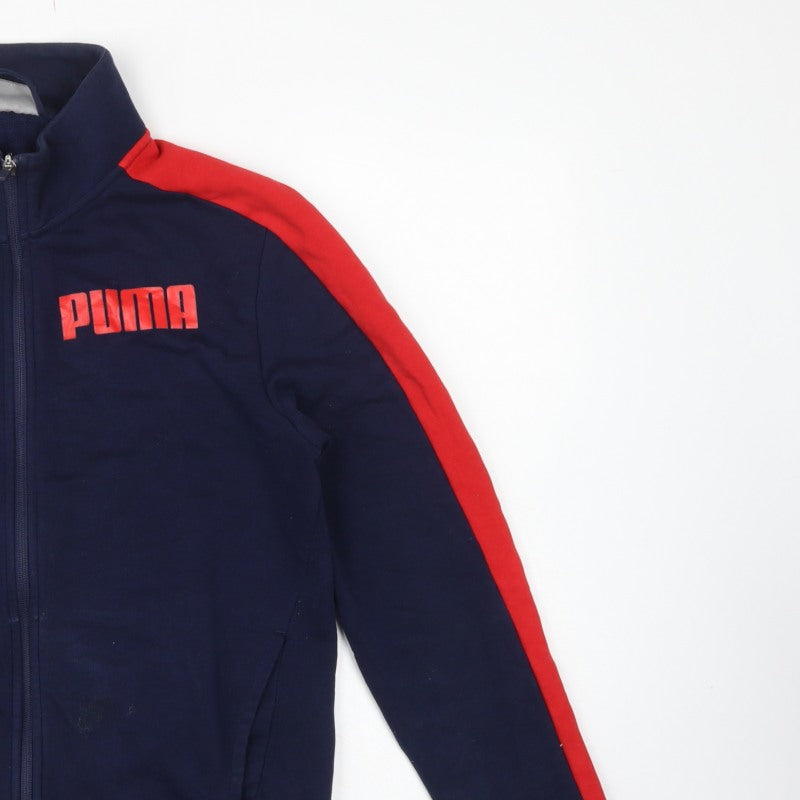 Puma Men’s Blue Red S Full Zip Sports Sweatshirt Track Jacket