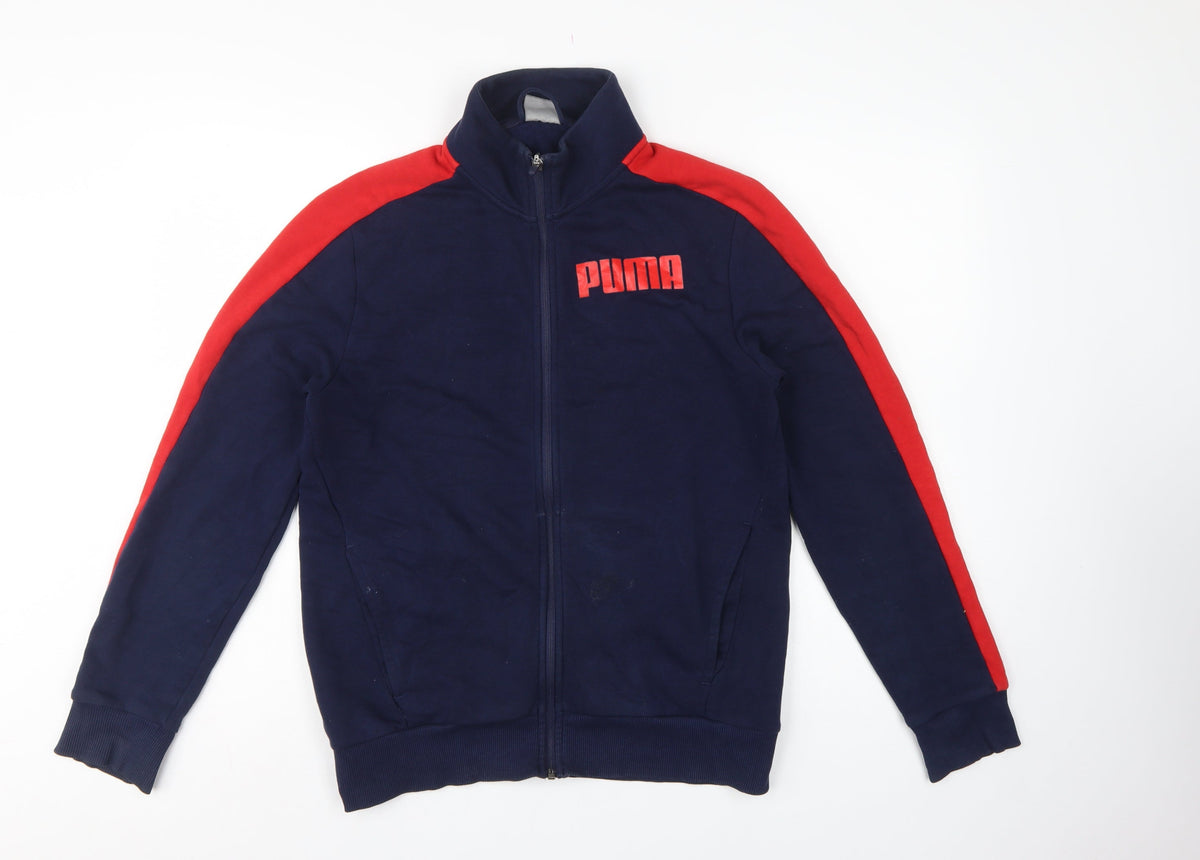 Puma Men’s Blue Red S Full Zip Sports Sweatshirt Track Jacket