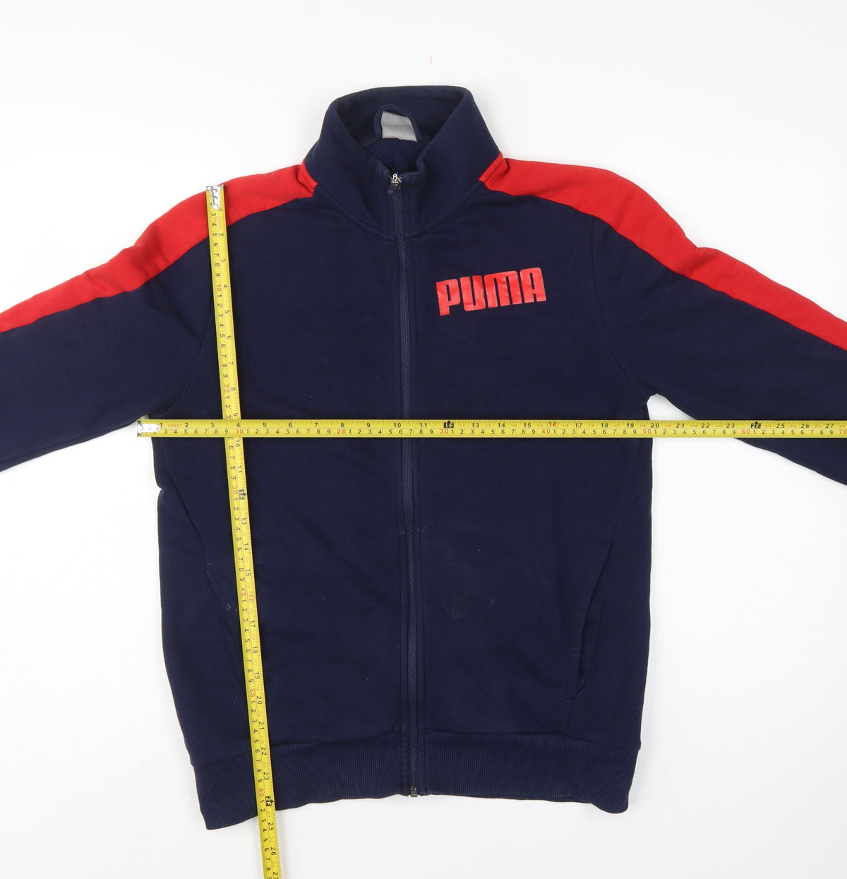 Puma Men’s Blue Red S Full Zip Sports Sweatshirt Track Jacket