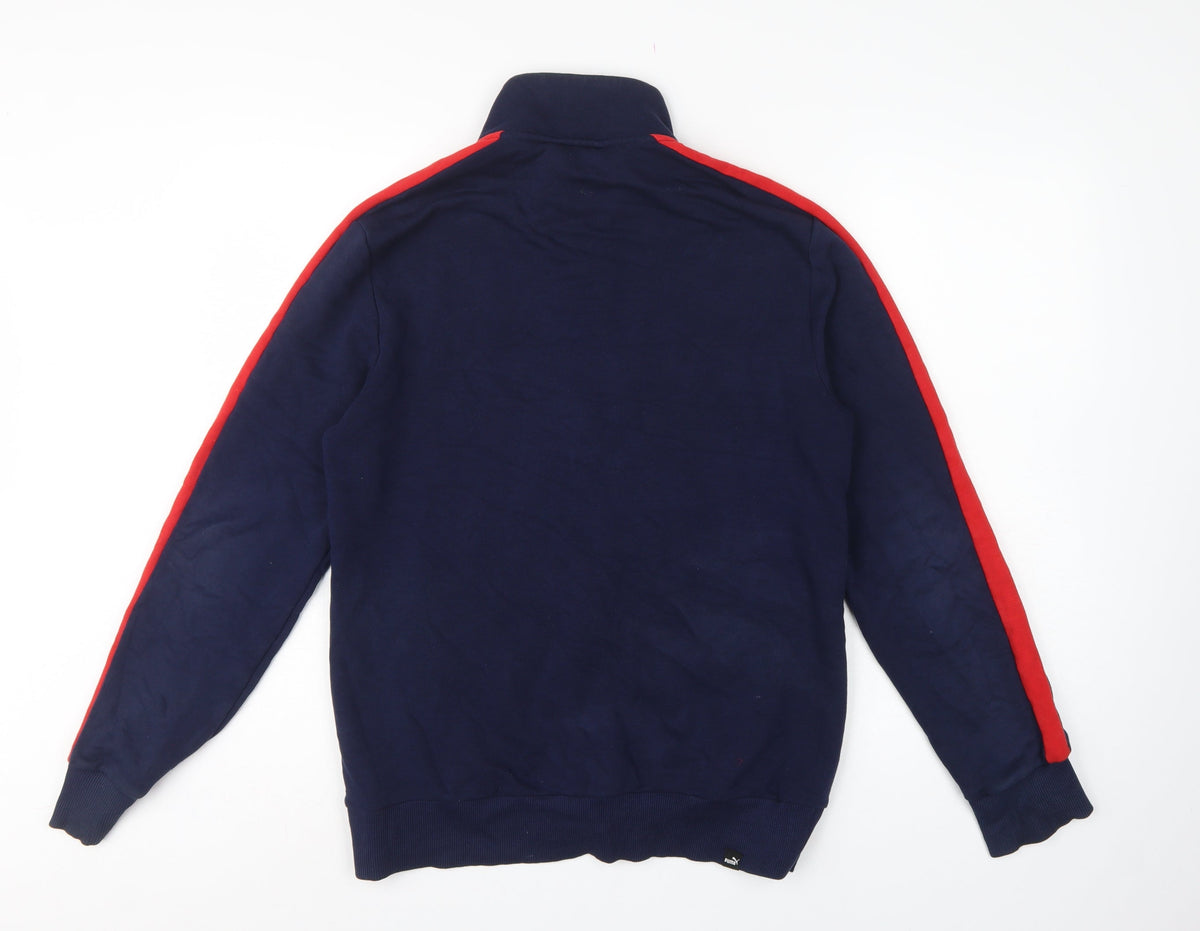 Puma Men’s Blue Red S Full Zip Sports Sweatshirt Track Jacket