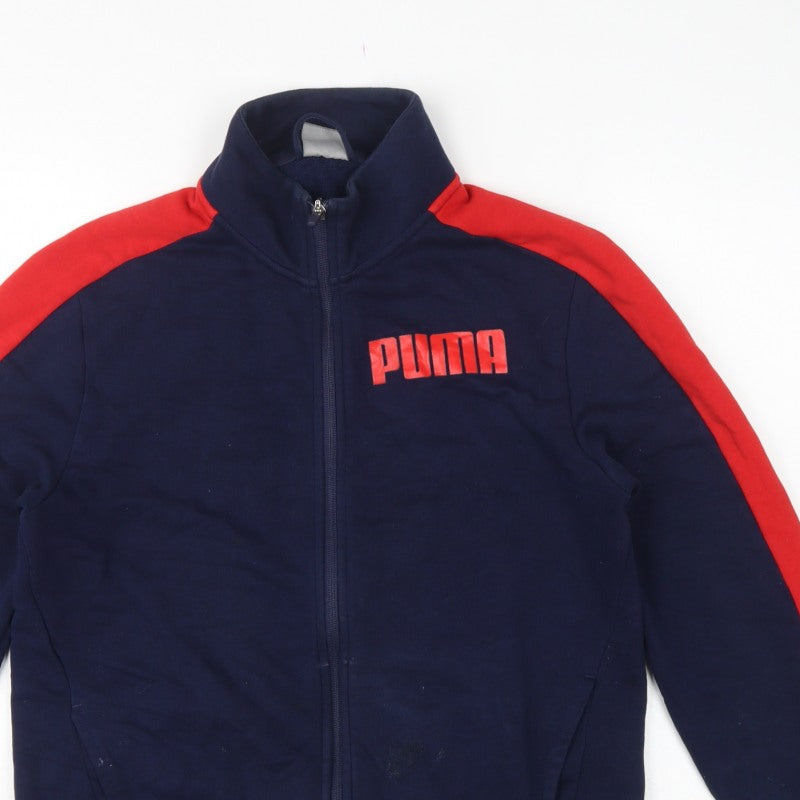 Puma Men’s Blue Red S Full Zip Sports Sweatshirt Track Jacket