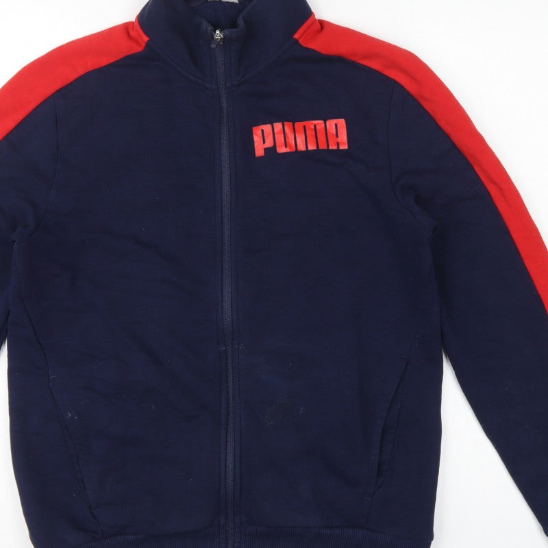 Puma Men’s Blue Red S Full Zip Sports Sweatshirt Track Jacket
