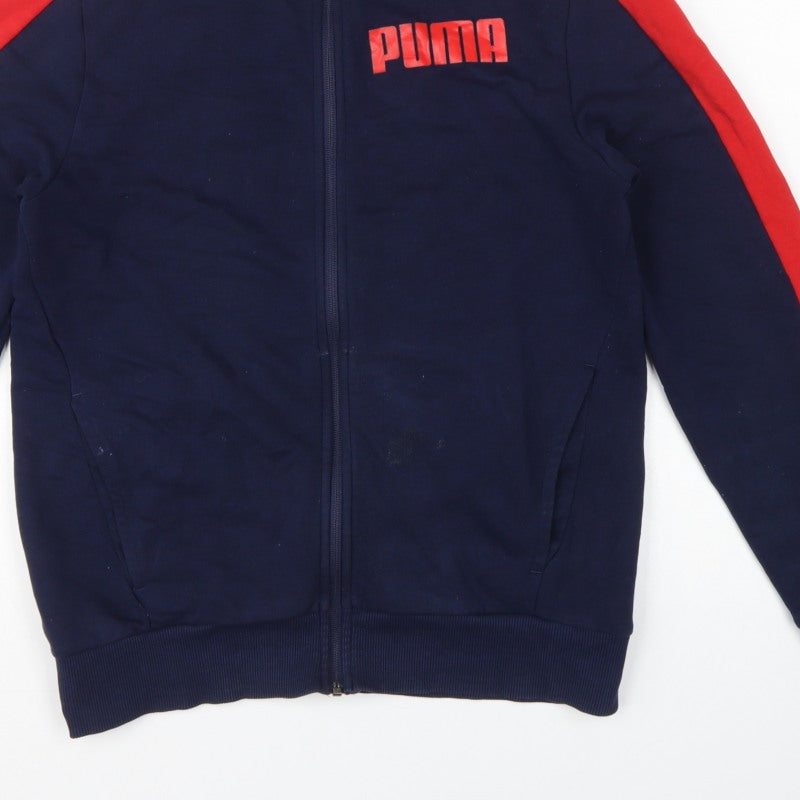 Puma Men’s Blue Red S Full Zip Sports Sweatshirt Track Jacket