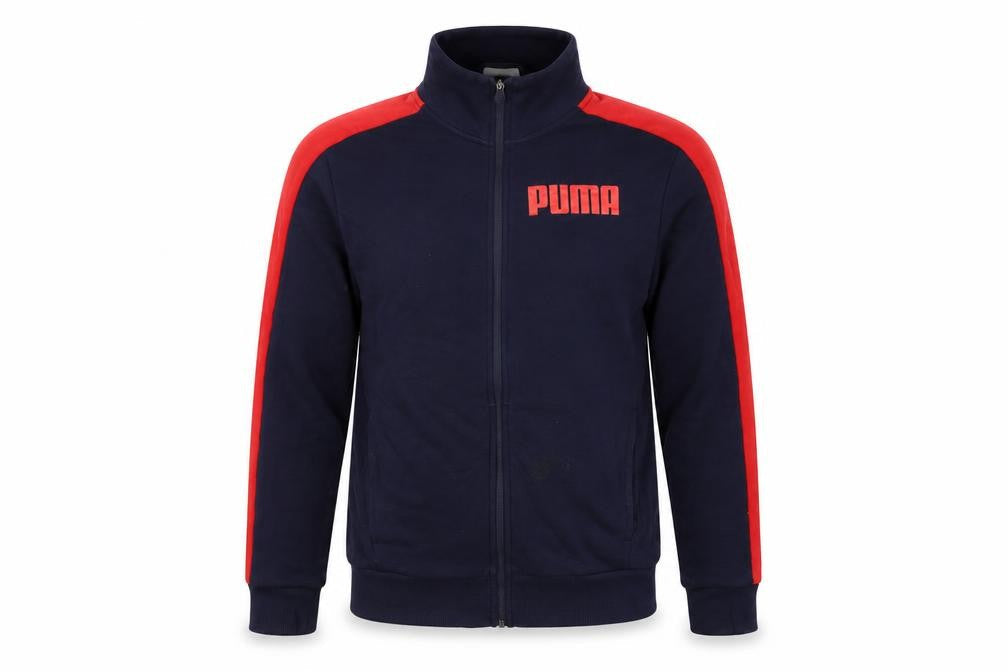 Puma Men’s Blue Red S Full Zip Sports Sweatshirt Track Jacket