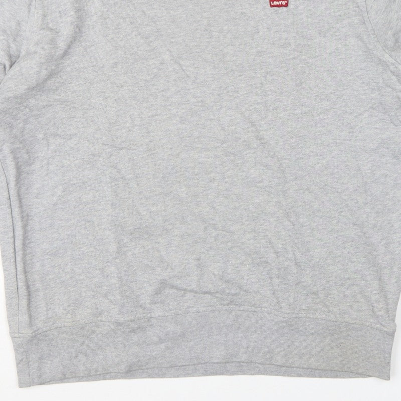 Levi's Men's Grey L Crew Neck Pullover Logo Sweatshirt
