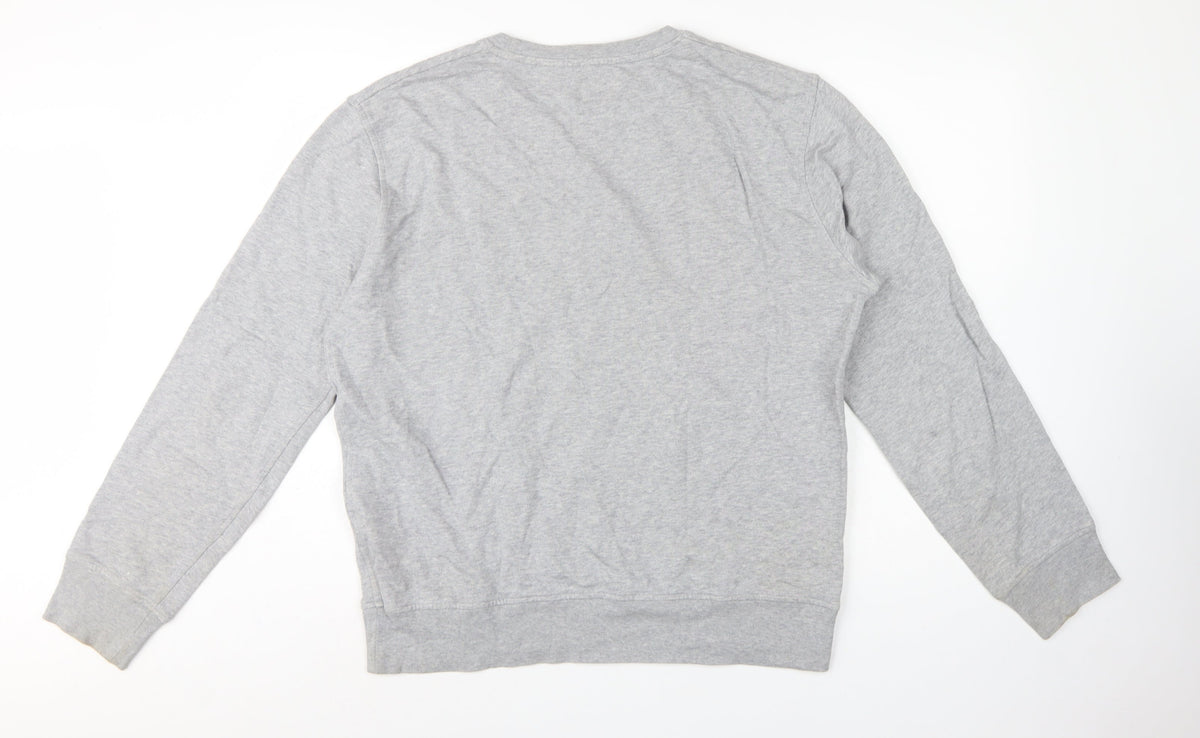 Levi's Men's Grey L Crew Neck Pullover Logo Sweatshirt