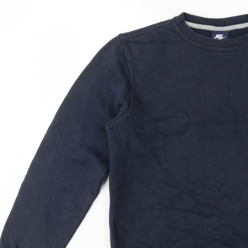 Nike Men's Blue S Pullover Crew Neck Logo Sweatshirt