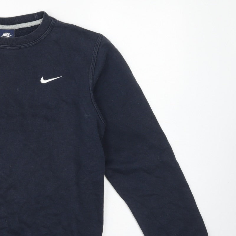 Nike Men's Blue S Pullover Crew Neck Logo Sweatshirt