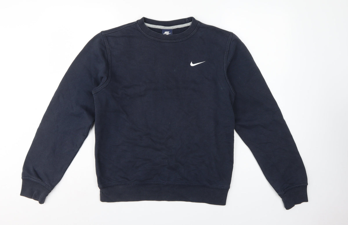 Nike Men's Blue S Pullover Crew Neck Logo Sweatshirt