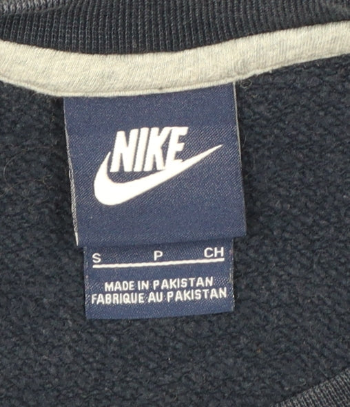 Nike Men's Blue S Pullover Crew Neck Logo Sweatshirt