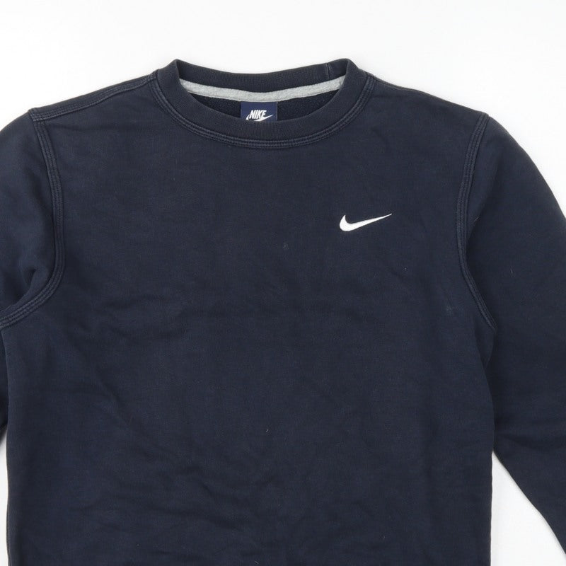 Nike Men's Blue S Pullover Crew Neck Logo Sweatshirt