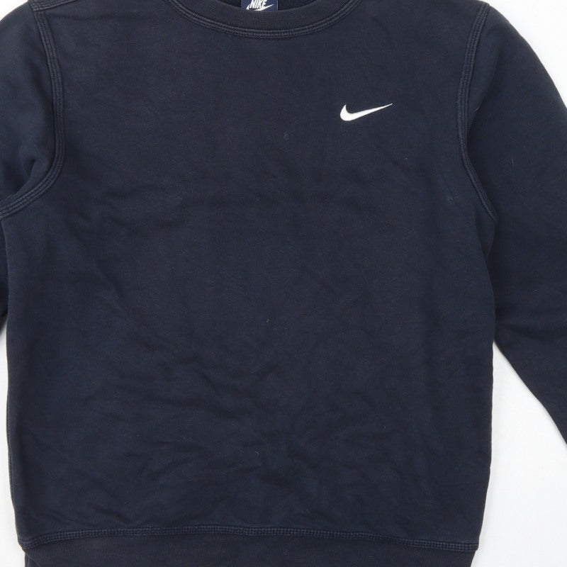 Nike Men's Blue S Pullover Crew Neck Logo Sweatshirt