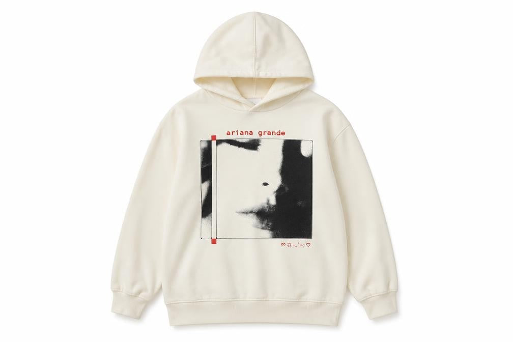 Ariana Grande Girls Ivory 9-10 Years Pullover Graphic Fleece Hoodie