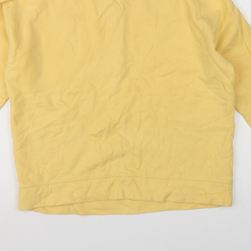 Miss Selfridge Women Yellow S Cotton Fleece Crew Neck Pullover Sweatshirt