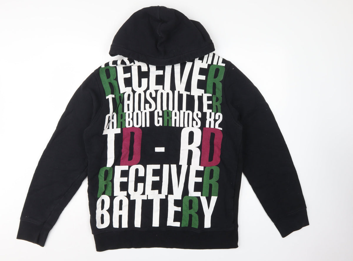 Jack & Jones Men’s Black XL Pullover Graphic Print Hooded Hoodie