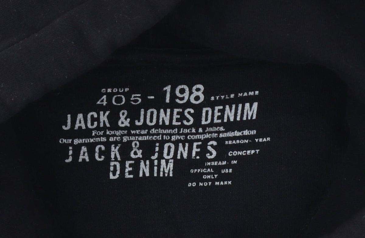 Jack & Jones Men’s Black XL Pullover Graphic Print Hooded Hoodie