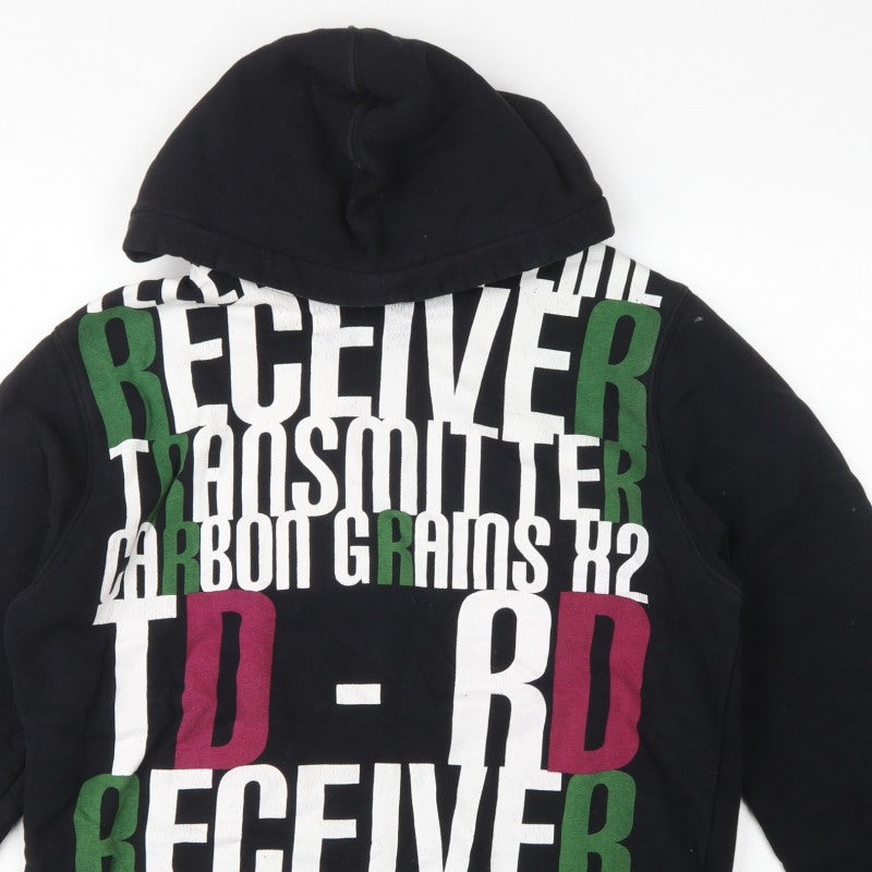 Jack & Jones Men’s Black XL Pullover Graphic Print Hooded Hoodie