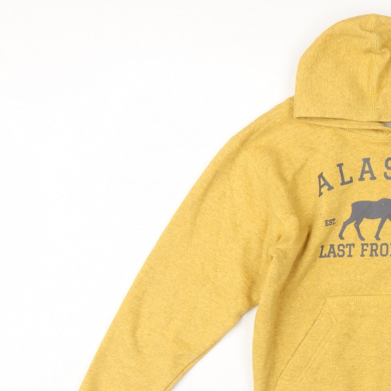 Outfitter Trading Co Boys Yellow L Alaska Moose Pullover Hoodie