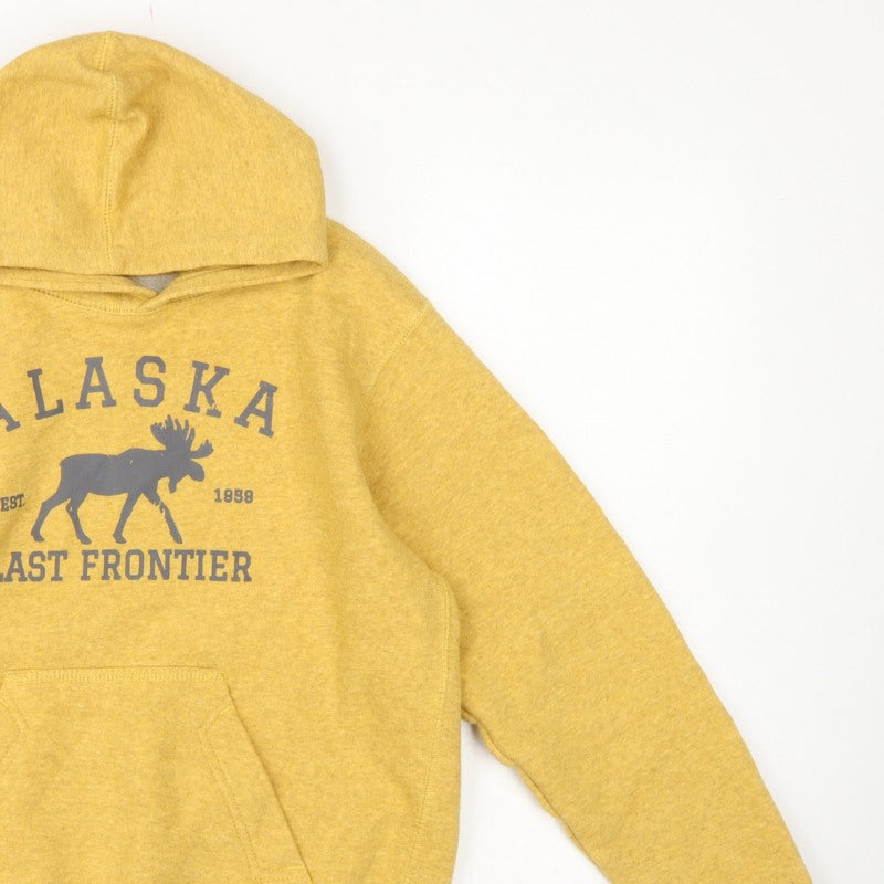 Outfitter Trading Co Boys Yellow L Alaska Moose Pullover Hoodie