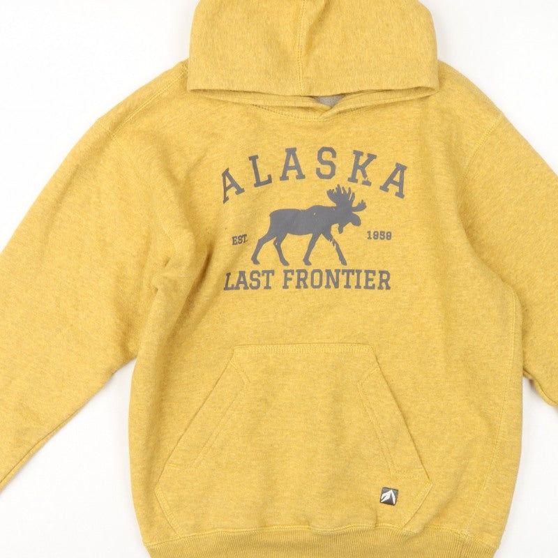 Outfitter Trading Co Boys Yellow L Alaska Moose Pullover Hoodie