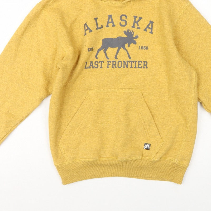 Outfitter Trading Co Boys Yellow L Alaska Moose Pullover Hoodie