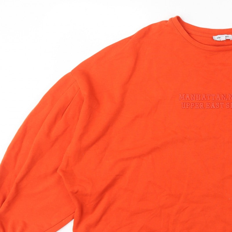 Simply Be Women Orange Size 28 Pullover Sweatshirt Balloon Sleeve
