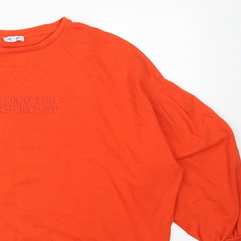 Simply Be Women Orange Size 28 Pullover Sweatshirt Balloon Sleeve