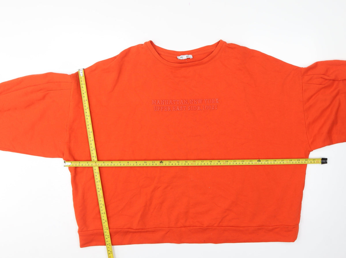 Simply Be Women Orange Size 28 Pullover Sweatshirt Balloon Sleeve