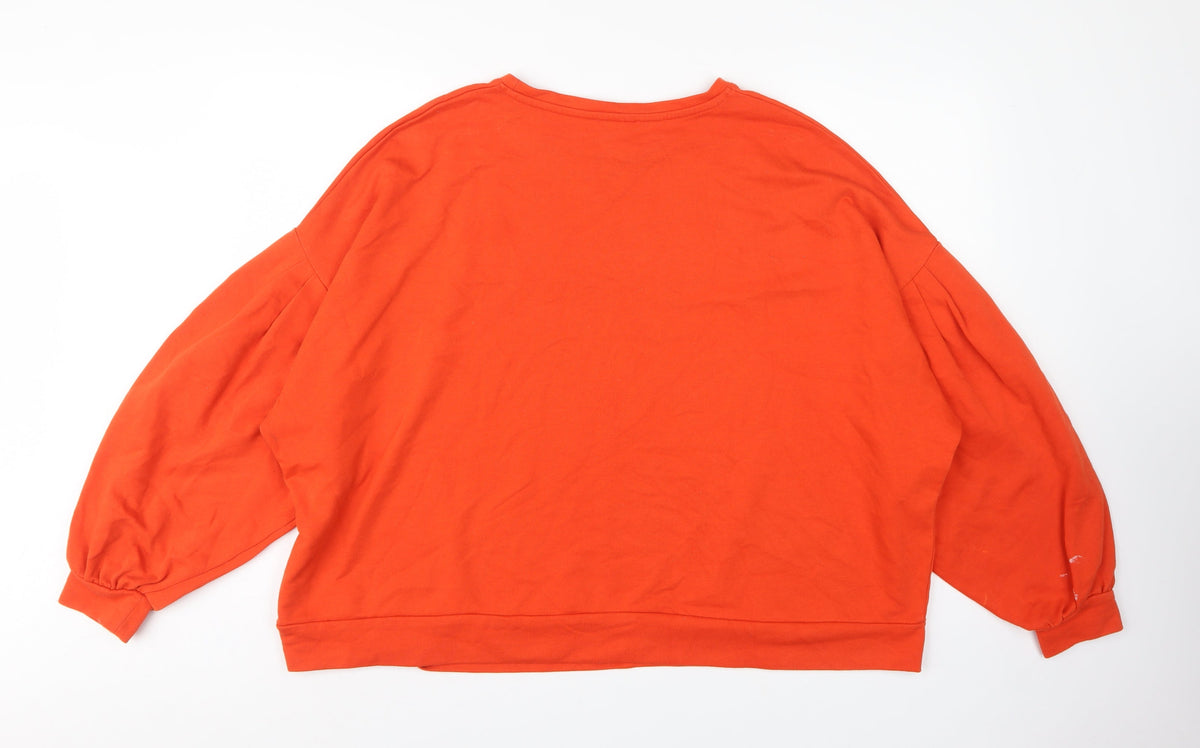 Simply Be Women Orange Size 28 Pullover Sweatshirt Balloon Sleeve